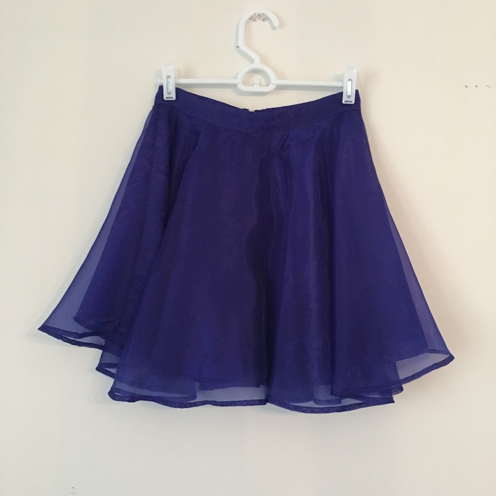 H&M Royal Blue Organza Circle Skirt Size 4